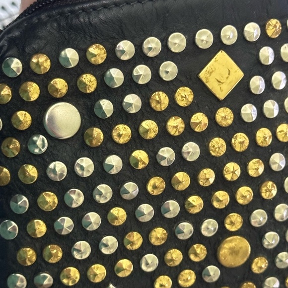 Vintage Rare Atalla Black and Gold Studded crossbody with Edgy Design